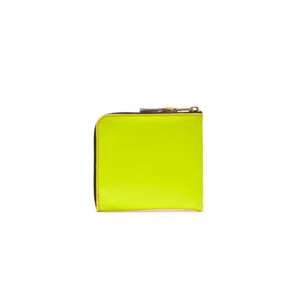 CDG WALLET - Super Fluo L Zip Wallet - (Light Orange / Pink)