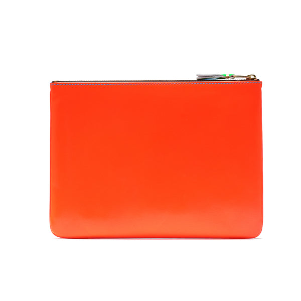 CDG WALLET - Super Fluo Pouch Large - (Blue/Orange)