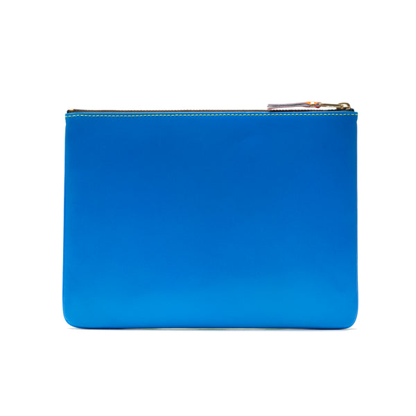 CDG WALLET - Super Fluo Pouch Large - (Green/Blue)