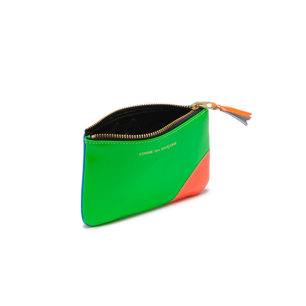 CDG WALLET - Super Fluo Pouch Small - (Green/Blue)