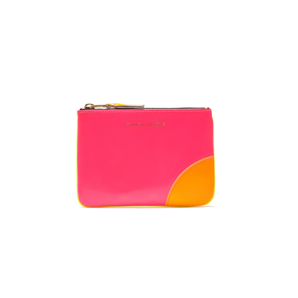 CDG WALLET - Super Fluo Pouch Small - (Pink / Yellow)