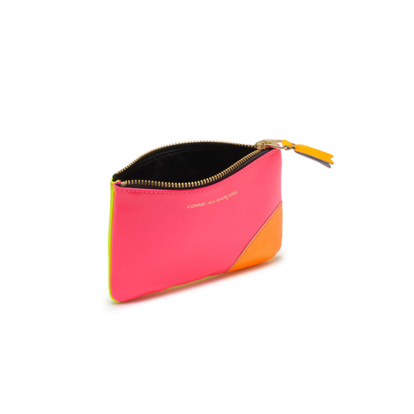 CDG WALLET - Super Fluo Pouch Small - (Pink / Yellow)