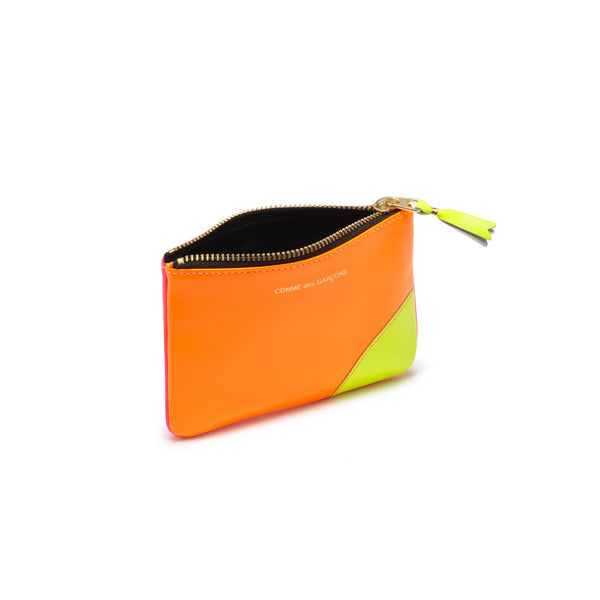 CDG WALLET - Super Fluo Pouch Small - (Light Orange / Pink)