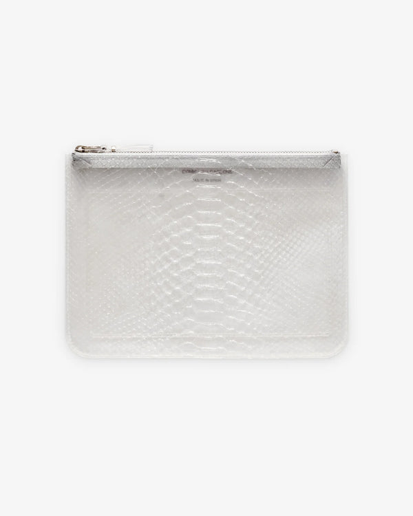 CDG WALLET - Zip Pouch Large - (TRANSPARENT SNAKE)