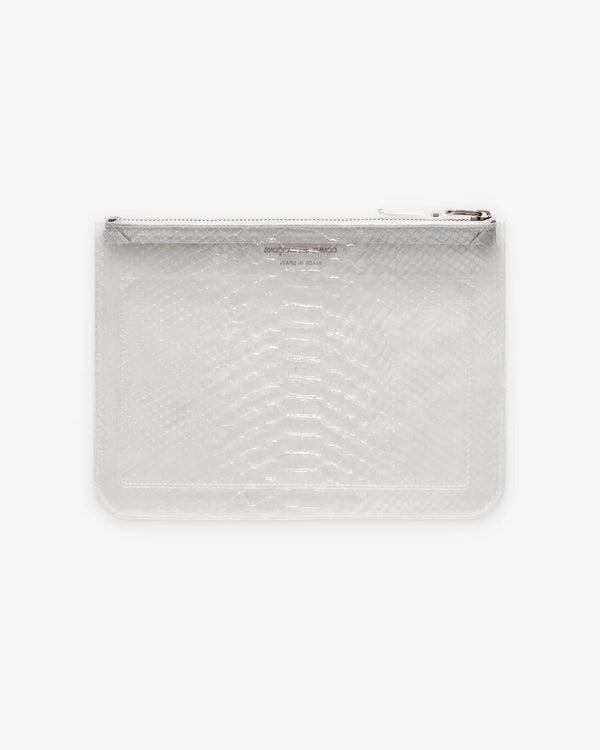 CDG WALLET - Zip Pouch Large - (TRANSPARENT SNAKE)