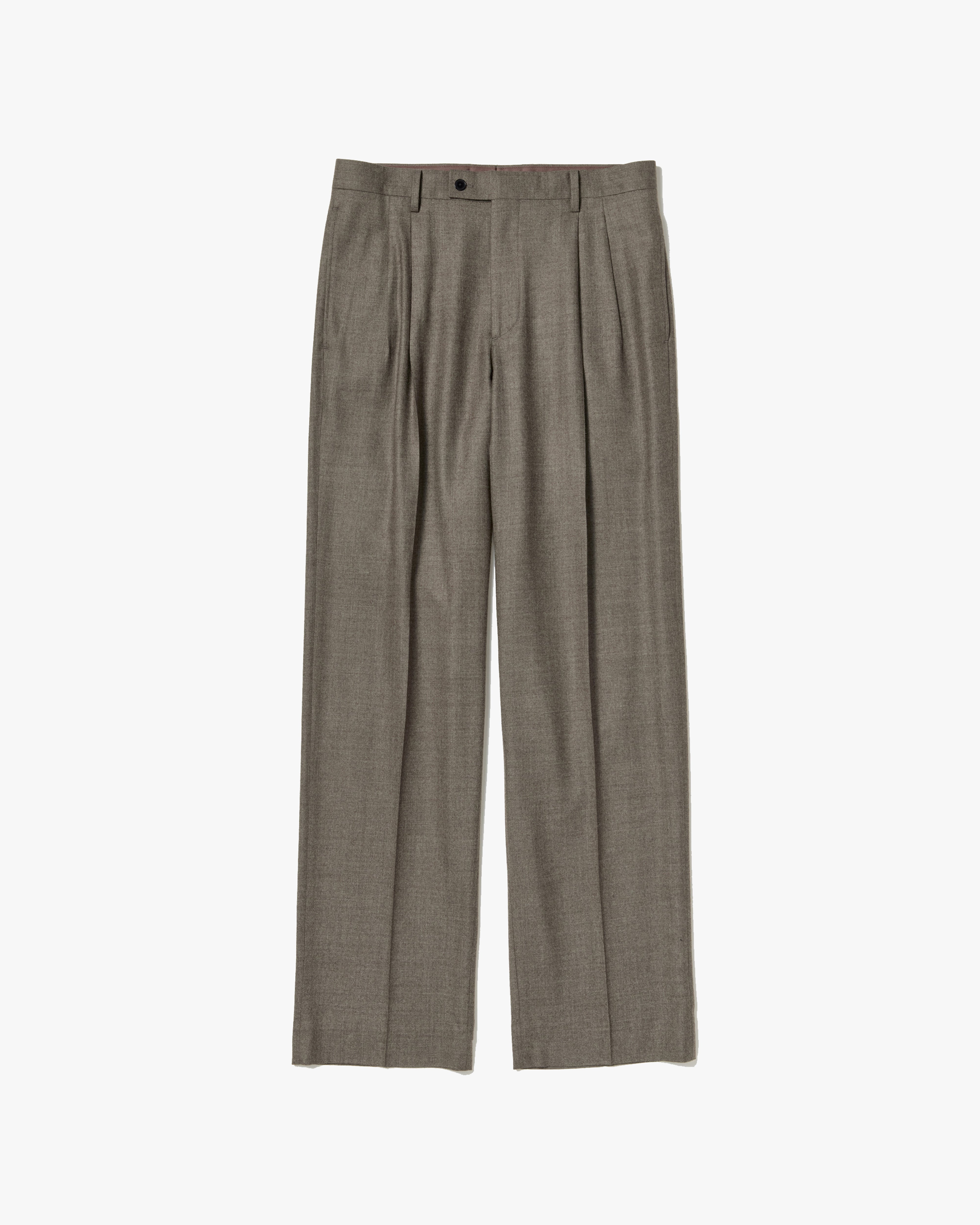 AURALEE: Super Light Wool Two-Tuck Slacks (Top Brown) | DSMG E-SHOP