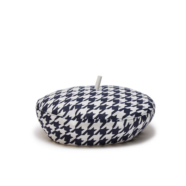STEPHEN JONES - A Houndstooth Beret - (Navy/Whi)