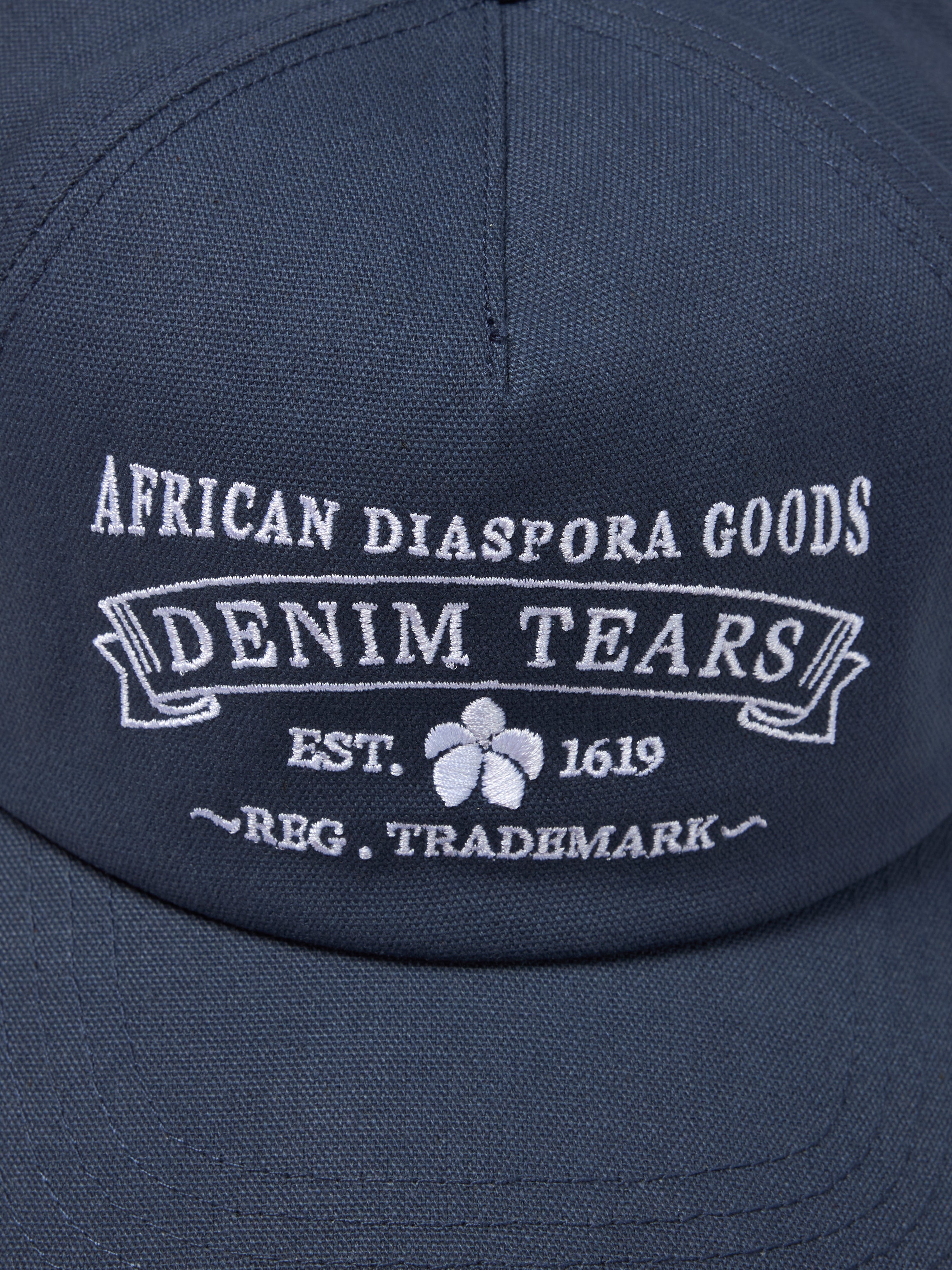 DENIM TEARS: Adg Stamp Cap (Navy) | DSMG E-SHOP