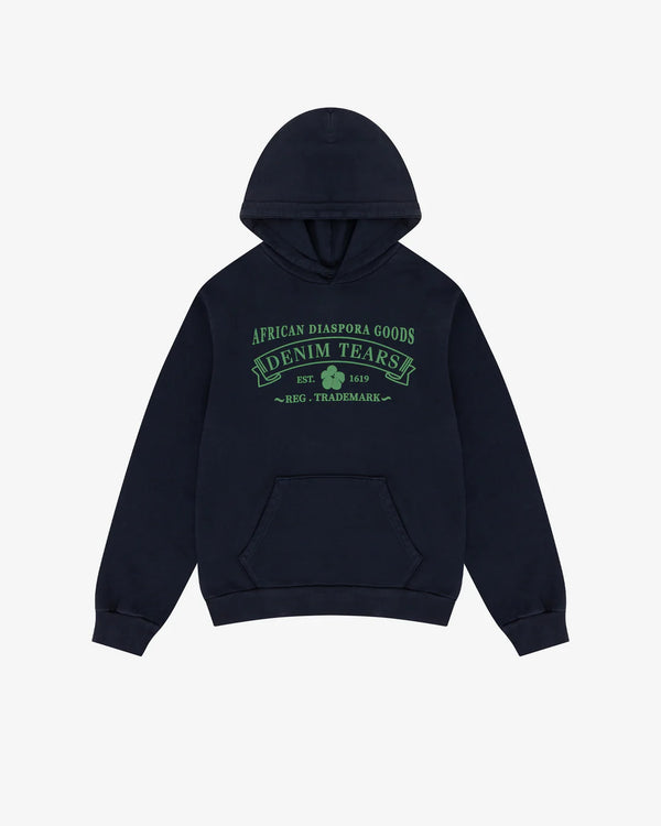 DENIM TEARS - Adg Hoodie Green Print - (Navy)