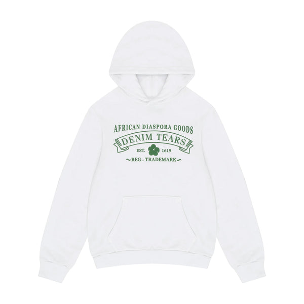 DENIM TEARS - Adg Hoodie Green Print - (White)