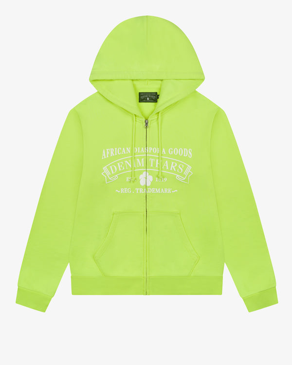 DENIM TEARS - Adg Zip Hoodie Lime - (Lime)