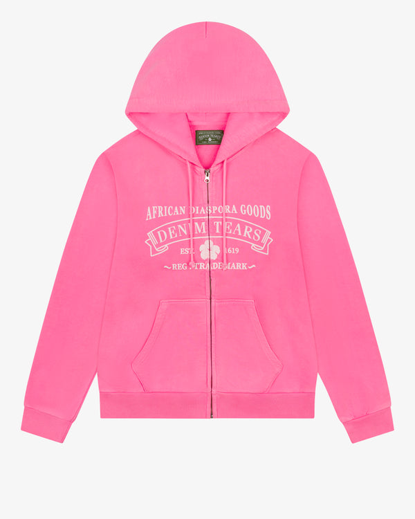 DENIM TEARS - Adg Zip Hoodie Pink - (Pink)
