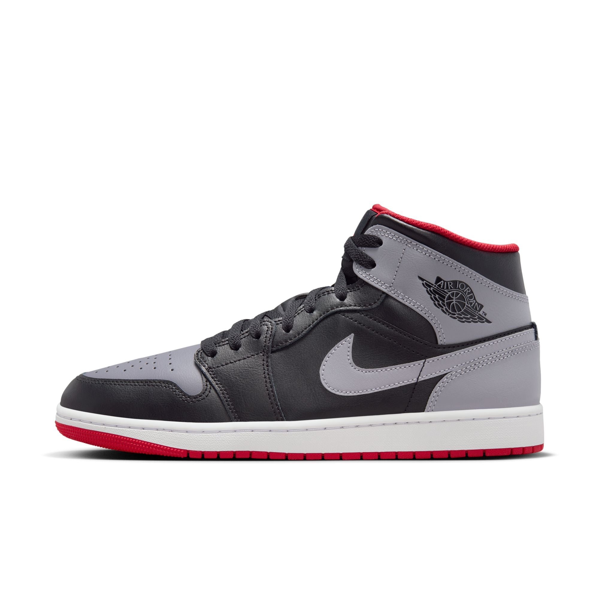 NIKE - Air Jordan 1 Mid - (Black/Cement Grey-Fire Red-Whi) view 3