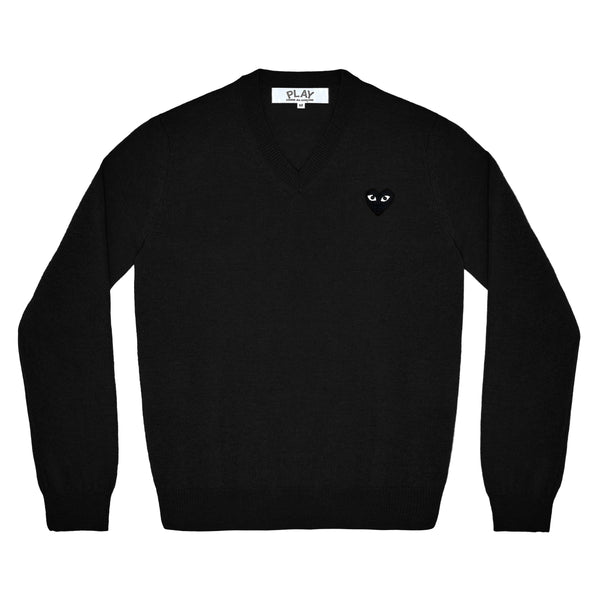 PLAY CDG - Unisex V-Neck Sweater - (BLACK)