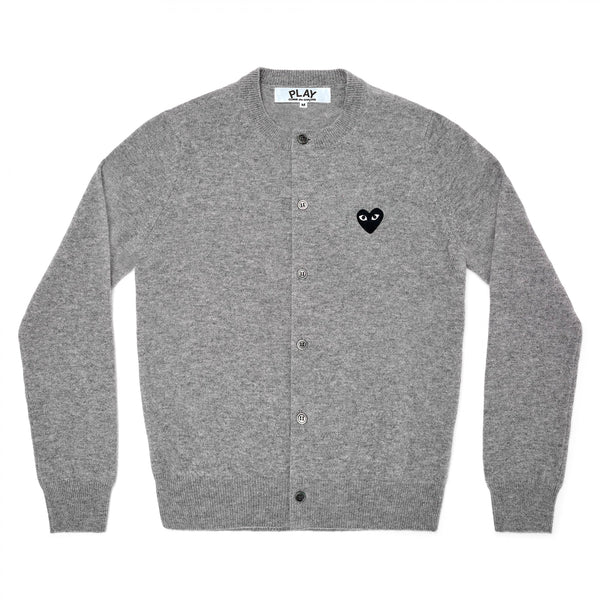 PLAY CDG - Unisex Round Neck Cardigan - (TOP LIGHT GRAY)