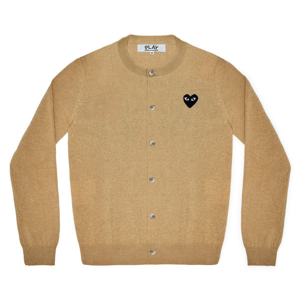 PLAY CDG - Unisex Round Neck Cardigan - (TOP LIGHT CAMEL)