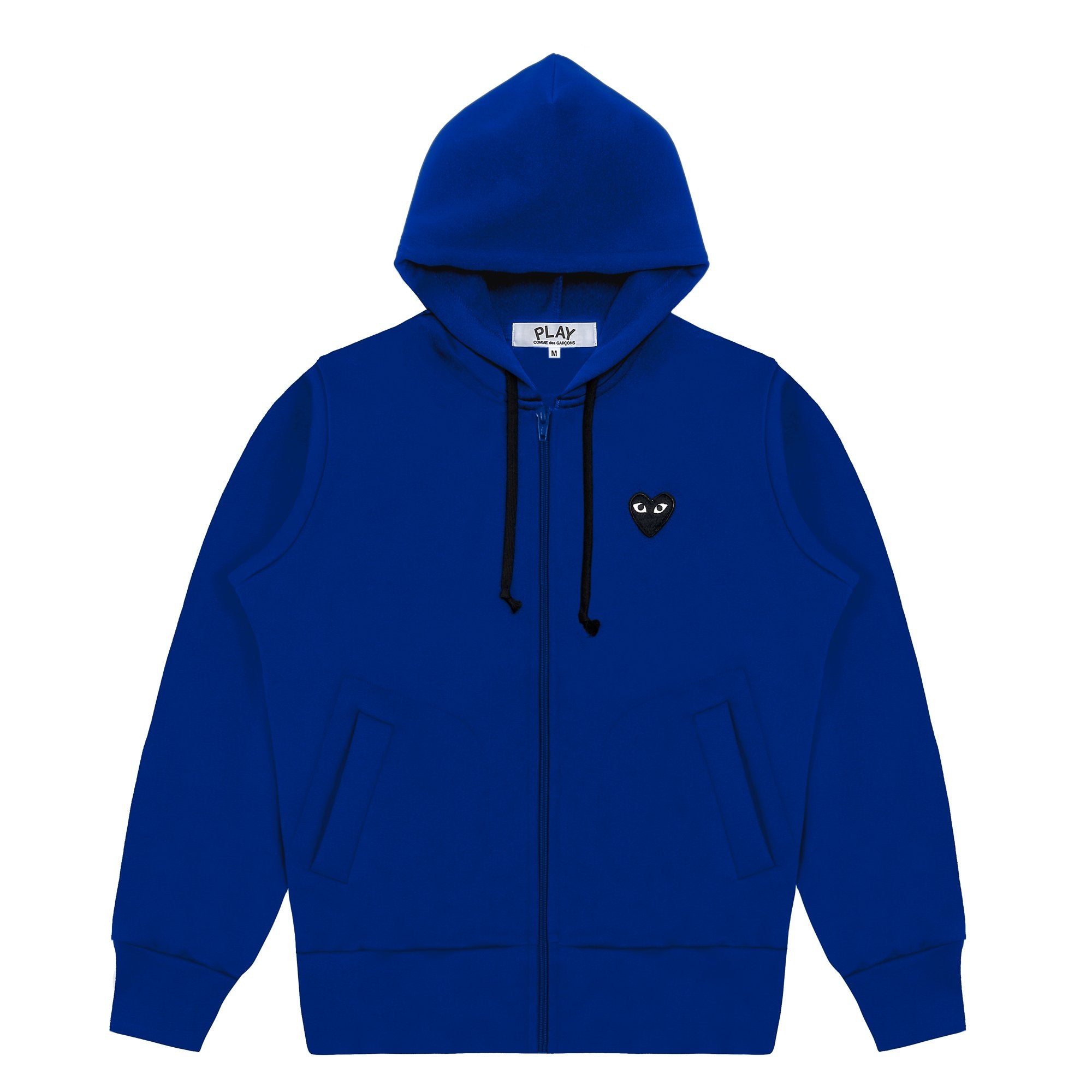 PLAY COMME des GARÇONS: Back Black X White Big Heart Zip-Up Hoodie