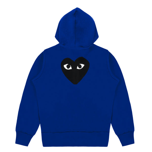 PLAY COMME des GARÇONS - Back Black X White Big Heart Zip-Up Hoodie With Black Emblem - (Navy)