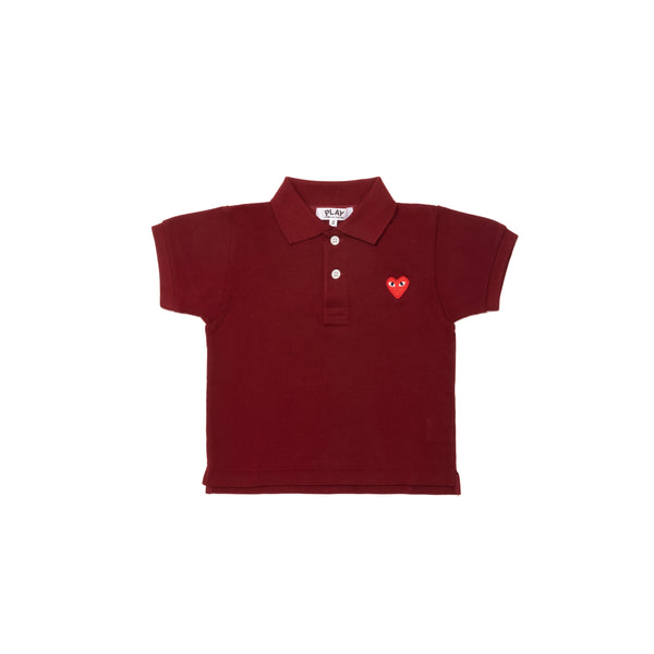 PLAY COMME des GARÇONS - Kids Polo Shirt With Red Emblem - (Burgundy)