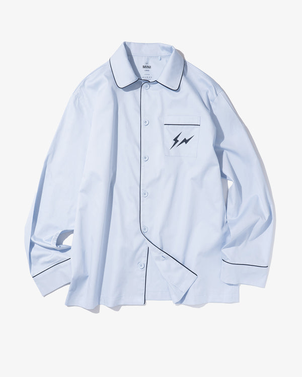 FRGMT_MINI - Adults Classic Pyjama Set - (Blue + O/White Piping)