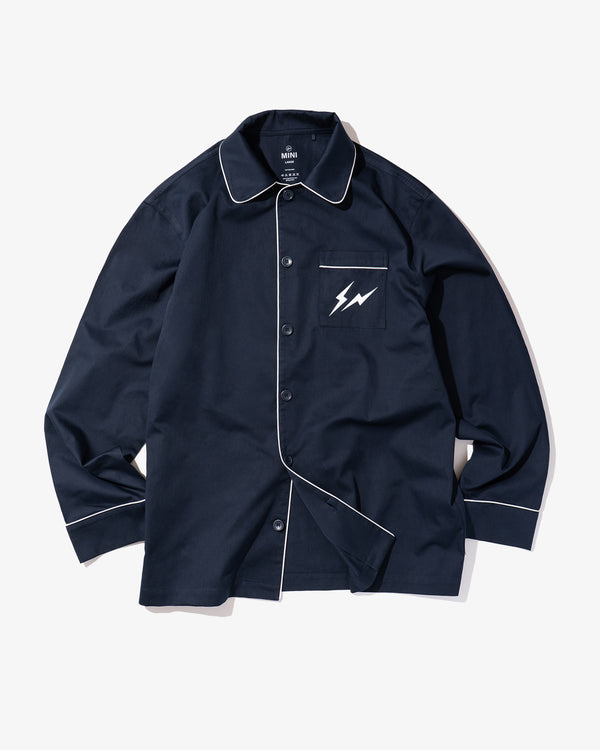 FRGMT_MINI - Adults Classic Pyjama Set - (Navy + O/White Piping)