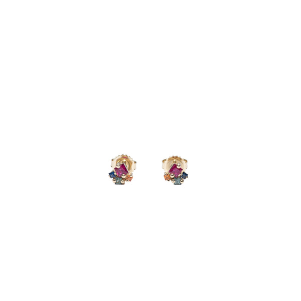 SUZANNE KALAN - Princess Rainbow Cluster Studs - (Yg)