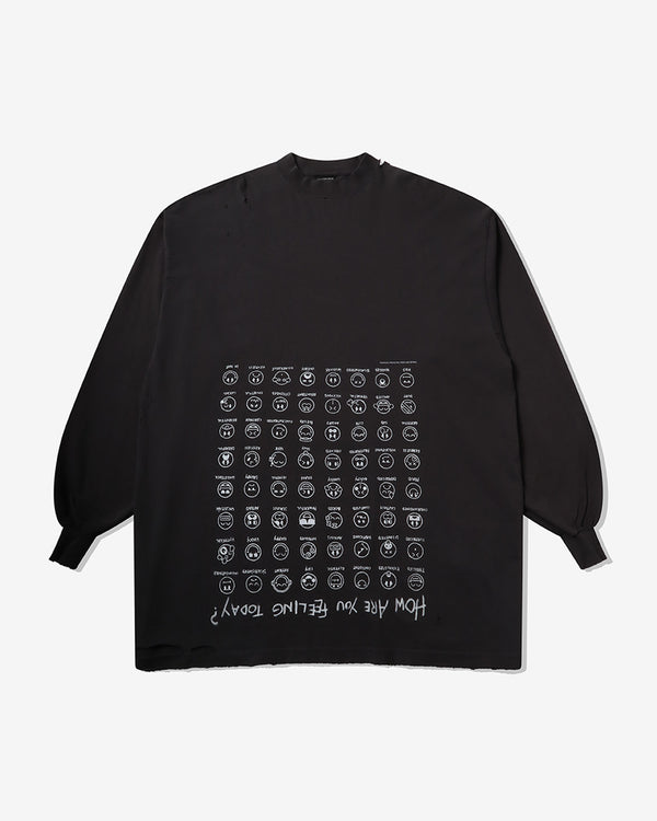 BALENCIAGA - L/S Large T-Shirt - (Washed Black/White)