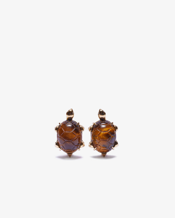 SILVIA FURMANOVICH - Miniature Turtle Earrings W. D - (Brown)