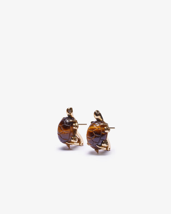 SILVIA FURMANOVICH - Miniature Turtle Earrings W. D - (Brown)