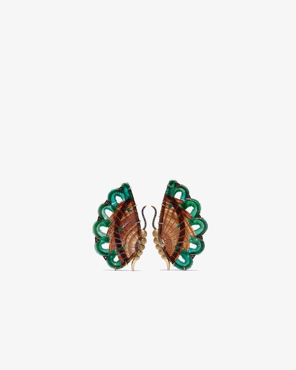 SILVIA FURMANOVICH - Brown / Green Horsehair Earrin - (Green)