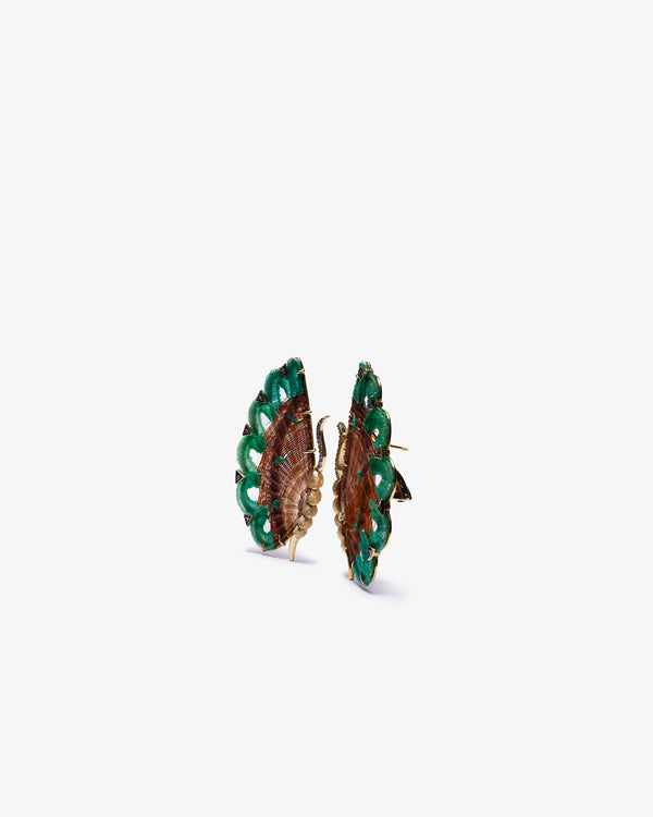SILVIA FURMANOVICH - Brown / Green Horsehair Earrin - (Green)