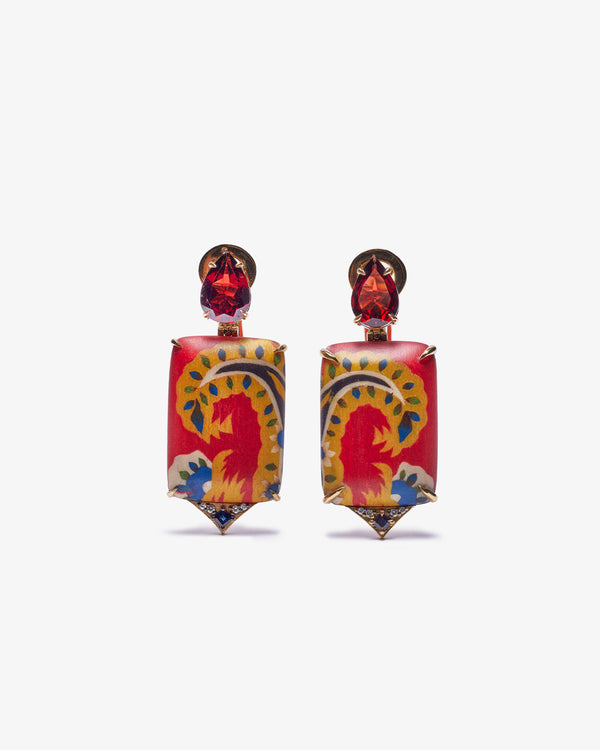SILVIA FURMANOVICH - Rectangular Marquetry Earrings - (Gr)