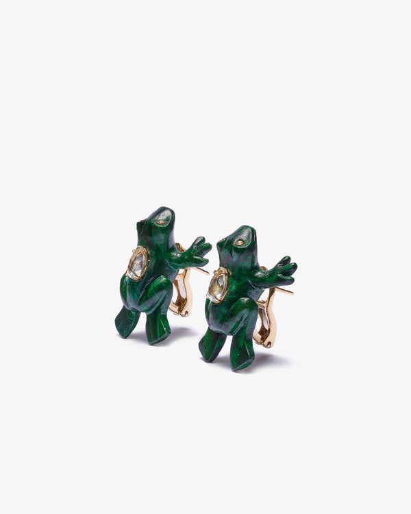 SILVIA FURMANOVICH - Green Stabilized Wood Earrings - (Green)