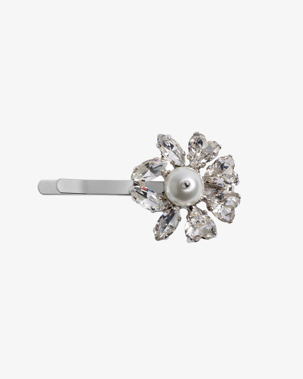 SIMONE ROCHA W - Mini Heartbloom Hair Clip - (Crystal/Pearl)