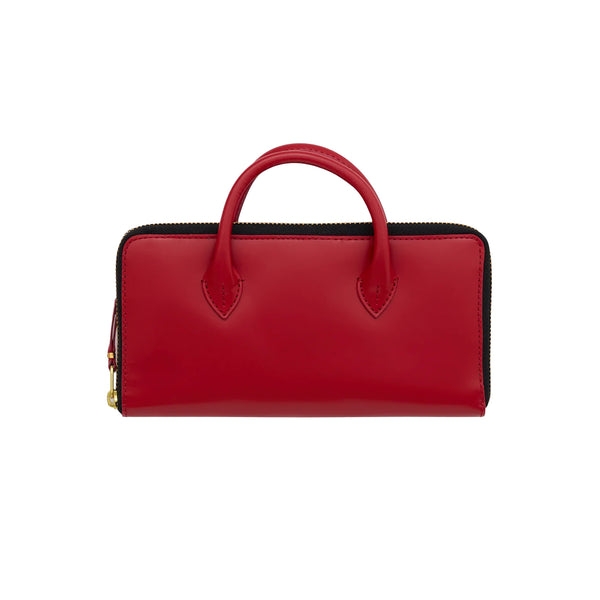 Cdg Wallet - Long Zip Around Wallet With Handle - (Red)