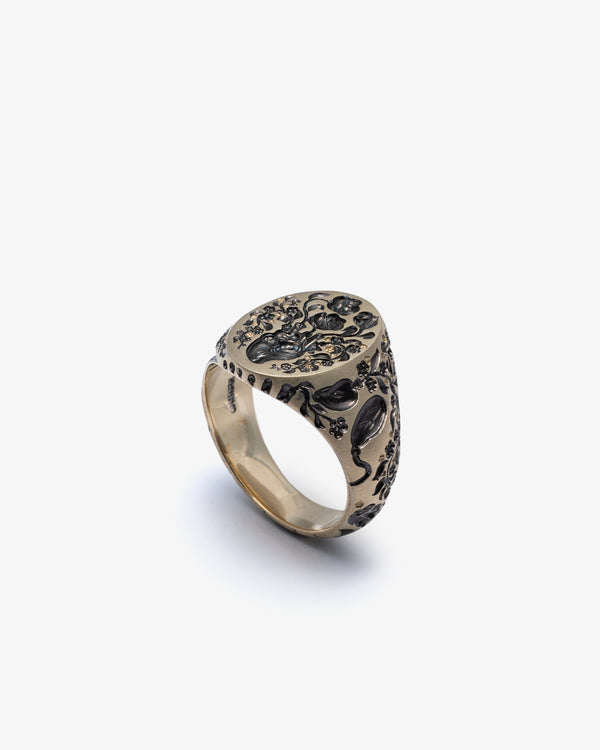 CASTRO - Classic Heart Signet Ring - (Black)