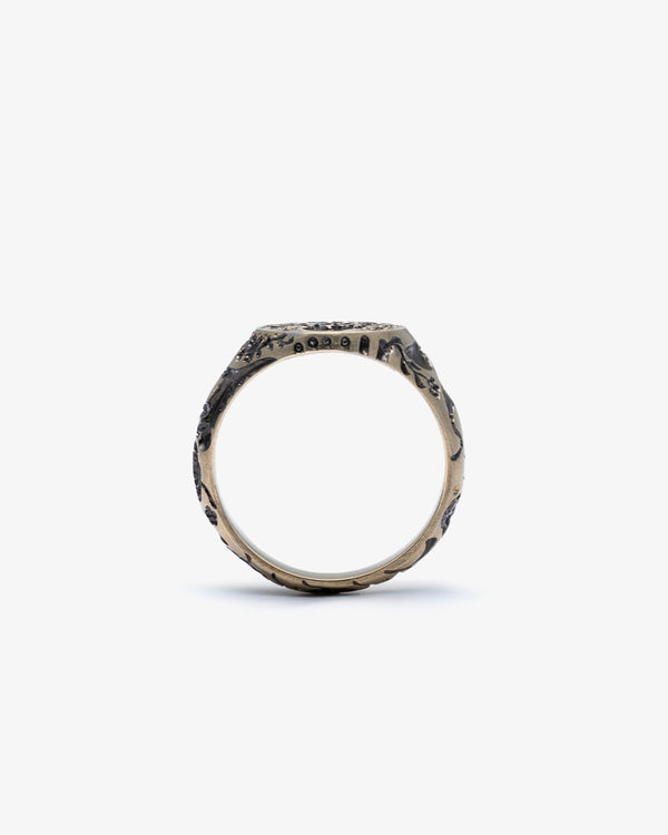 CASTRO - Classic Heart Signet Ring - (Black)