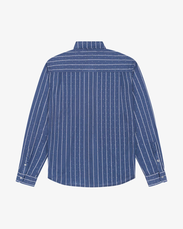 DENIM TEARS - Coach Oxford Mesh Button Up - (Light Blue)