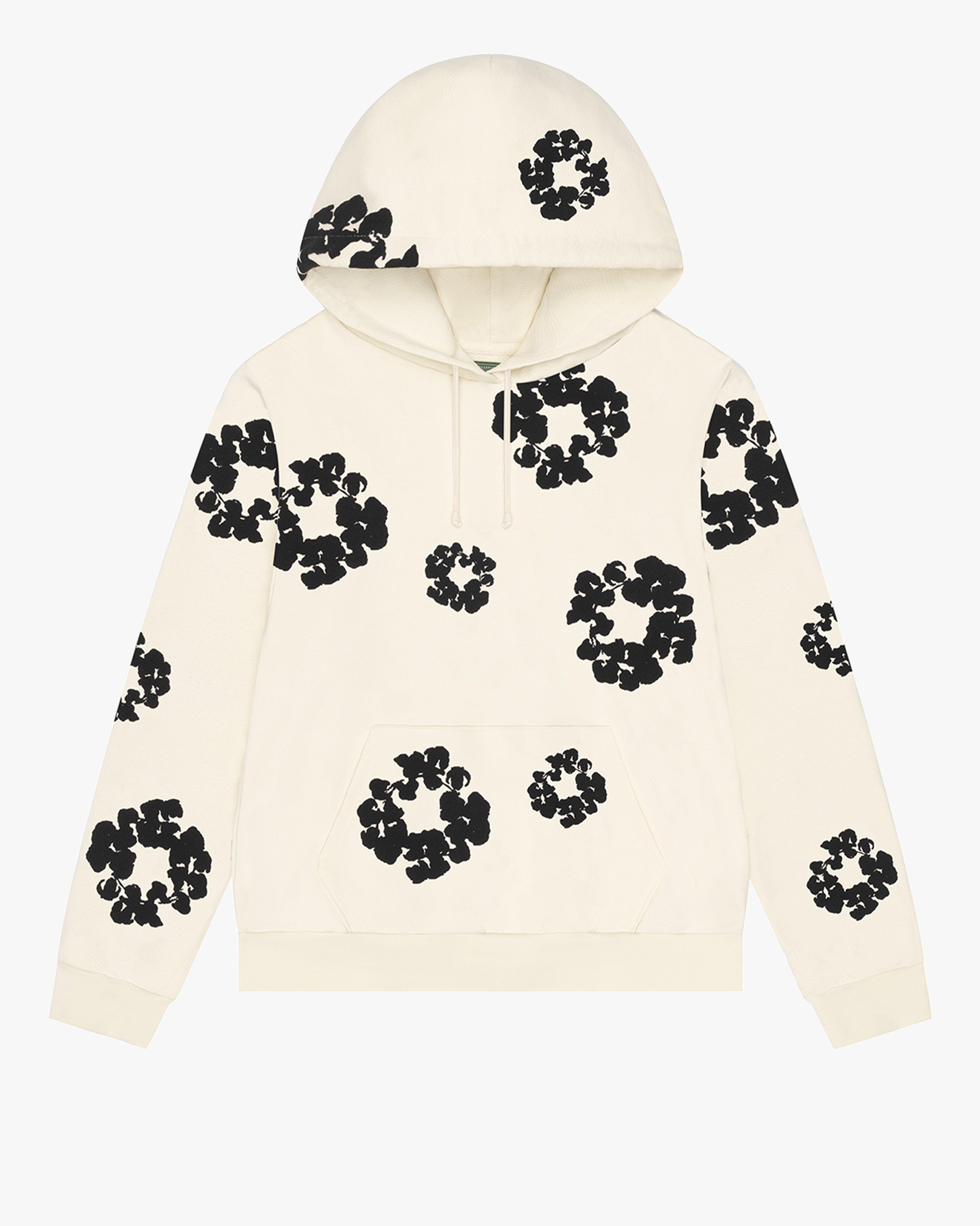 DENIM TEARS: Black Cotton Wreath Hoodie (Oatmeal) | DSMG E-SHOP