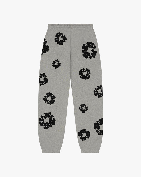 DENIM TEARS - Black Cotton Wreath Sweatpants - (Grey)