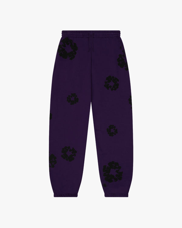 DENIM TEARS - Black Cotton Wreath Sweatpants - (Purple)