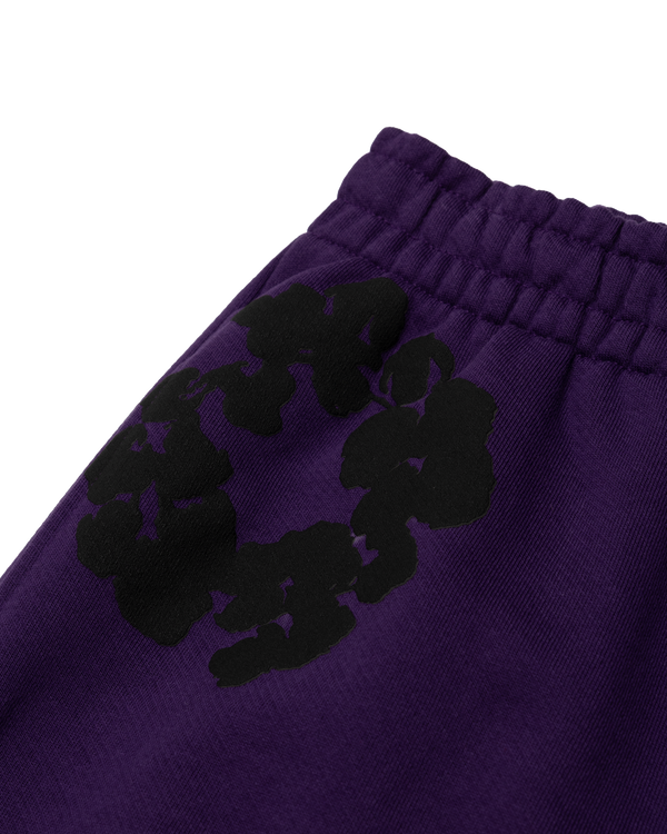 DENIM TEARS - Black Cotton Wreath Sweatpants - (Purple)