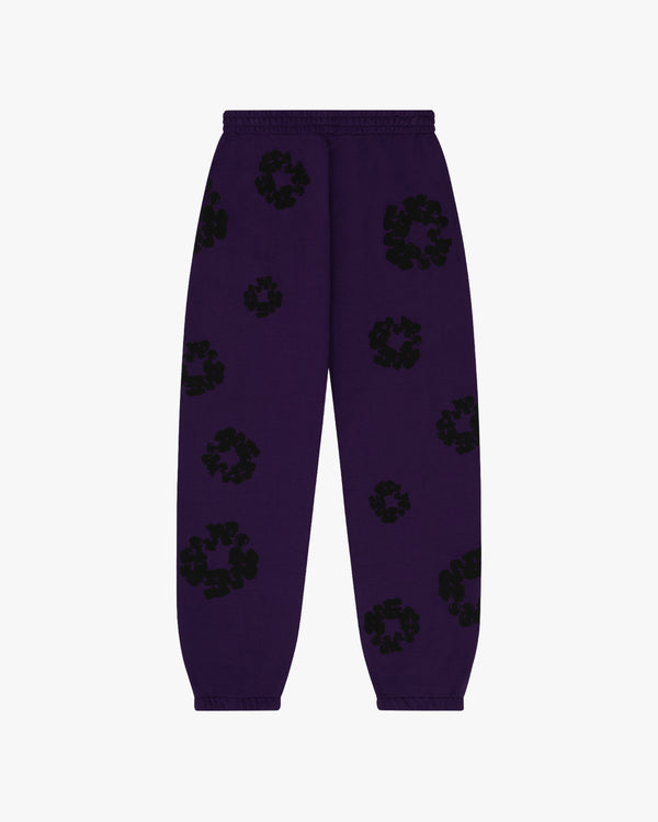DENIM TEARS - Black Cotton Wreath Sweatpants - (Purple)