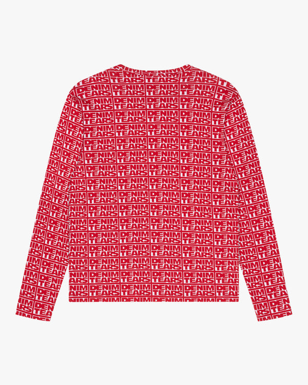DENIM TEARS - Jacquard Ls Top - (Red)