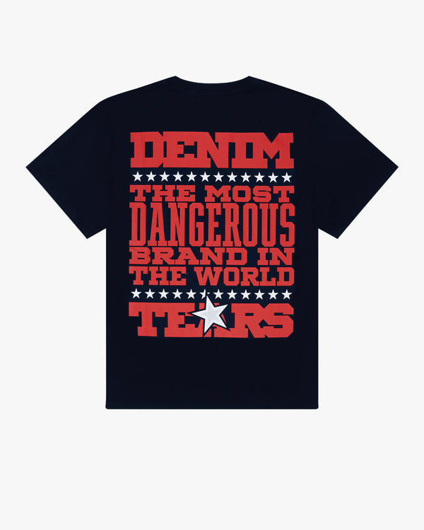 DENIM TEARS - Most Dangerous Tee - (Navy)