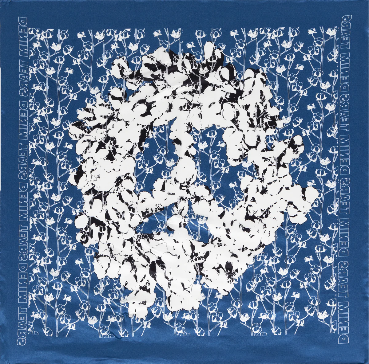 DENIM TEARS - Cotton Wreath Peace Bandana - (Blue) view 1