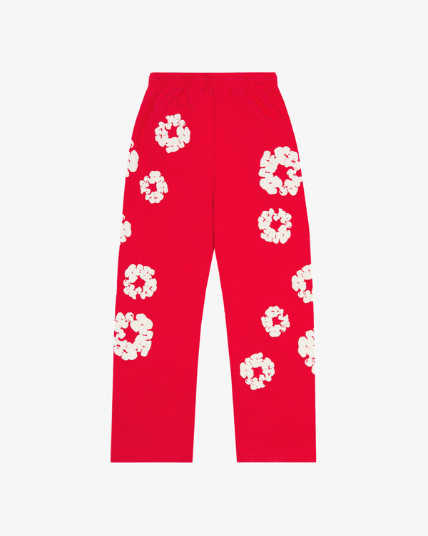 DENIM TEARS - Cotton Wreath Open Hem Sweatpants - (Red)