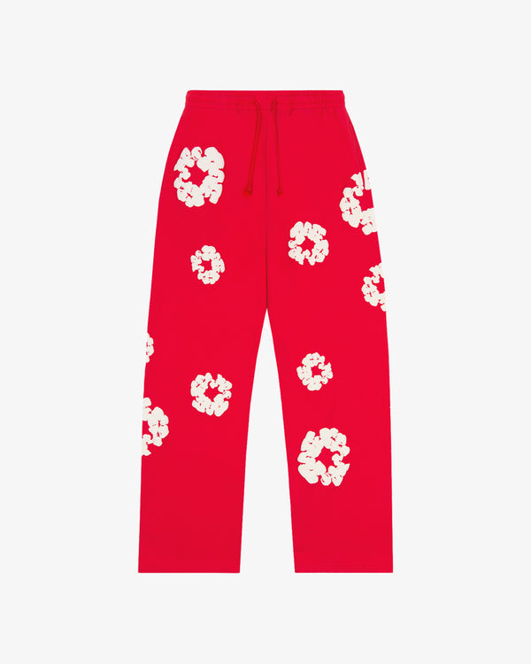 DENIM TEARS - Cotton Wreath Open Hem Sweatpants - (Red)