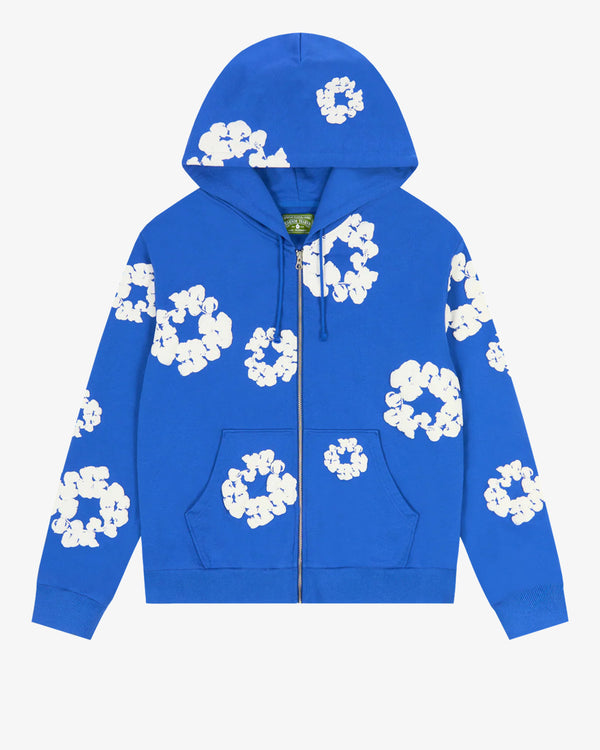 DENIM TEARS - Cotton Wreath Zip Hoodie - (Blue)