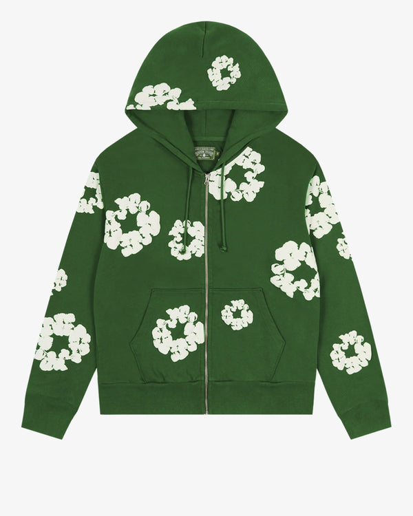 DENIM TEARS - Cotton Wreath Zip Hoodie - (Green)